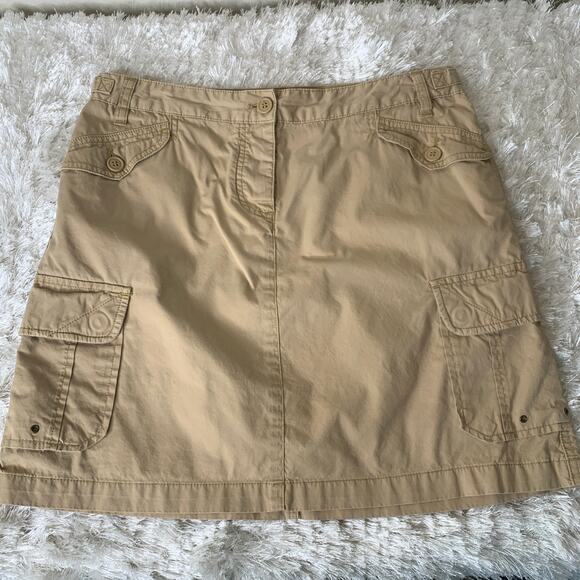 J. Crew Tan Khaki Cargo Skirt Sz 10 Y2k - Picture 1 of 5